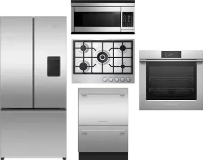 5 Piece Package Includes Refrigerator, Cooktop, Wall Oven, Microwave And Dishwasher